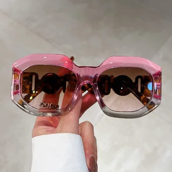 Луксозни Маркови дизайнерски слънчеви очила Оверсайз, полигональные слънчеви очила за жени и мъже, 2023, Реколта модни слънчеви очила тенденция пънк нюанси UV400