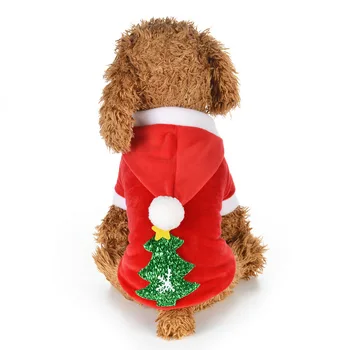 Есенно-зимни червена дрехи за домашни любимци 2018 г., зимни и Коледни палто за куче, една снежинка, коледно дърво, облекло за кучета, празнична едро