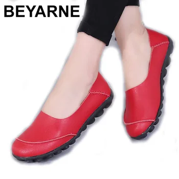 BEYARNE/ дамски обувки; сезон пролет; модерен стил; по-големи размери 35-44; лоферы на равна подметка от естествена кожа; дамски обувки, без стягане; sapatos femininoE014
