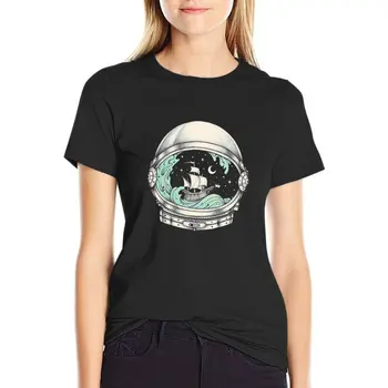 Тениска с космически кораб, дамски дрехи, забавни тениски за Жени