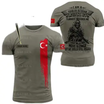 Германия Гърция Румъния ТУРЦИЯ Флаг Войник, ветеран от АРМИЯТА на Камуфляжная тениска с 3D принтом Летни мъжки ежедневни ризи