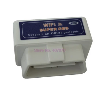 DHL или FedEx 100 бр Бял WIFI MINI ELM327 OBD2/OBDII ELM 327 V1.5 за IOS и Android Автоматично диагностичен скенер Инструмент