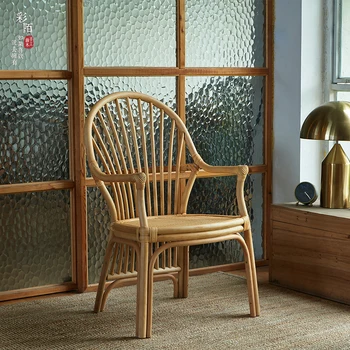 Най-разпространяван индонезийските стол от ратан, стол от естествен ратан, одноместное скандинавски оплетка стол за почивка на семейството в със старомодния стил