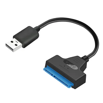 Кабел SATA-USB 3.0/2.0 е Със скорост до 6 Gbit/s за 2,5-инчов външен твърд диск, SSD SSD SATA 3 22-Пинов адаптер USB 2.0 Sata III Кабел