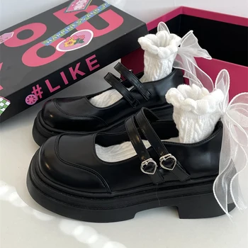 2023 Черни обувки Mary Jane, нови обувки в стил Лолита 