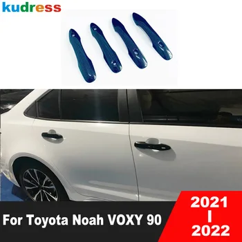 За Toyota, Noah VOXY 90 2021 2022 Въглеродни Влакна Автомобили Страничната Врата копчето на Кутията Формоване Украса Украса Етикети Аксесоари 4 бр.
