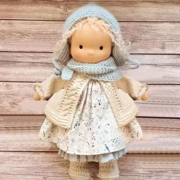 Плюшен Вальдорфская кукла ръчно изработени със златисти къдрава коса за момичета, Кавайные меки памучни вальдорфские кукли за малки Момиченца, най-добрият подарък