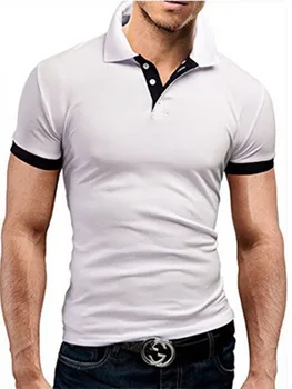 Мъжки тениски, мъжки летни тениски с отложным яка и къс ръкав, облегающая работно облекло в стил мозайка, блузи, BSDFS-ZT115